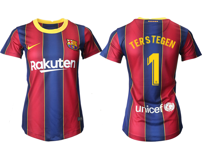 Women 2020-2021 Barcelona home aaa version #1 red Soccer Jerseys